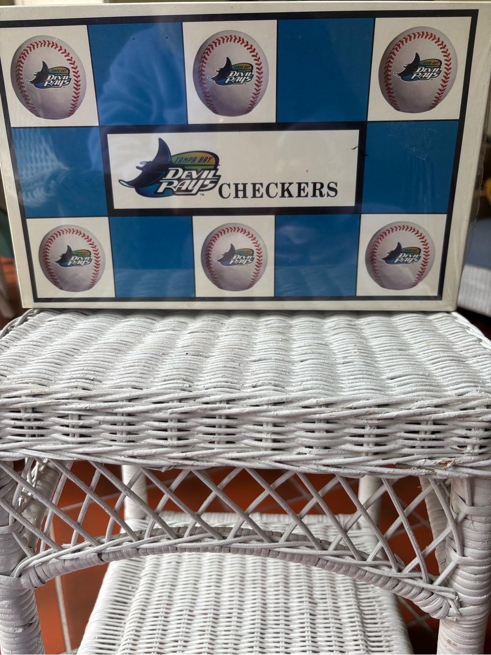 Vintage & UnOpened Devil Rays Collectible Blue & White Checkers Set Mint in Box